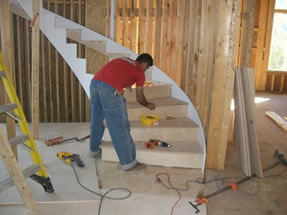site built curved stair