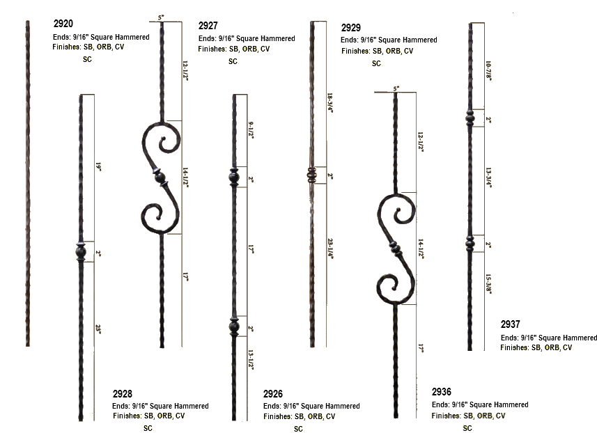 Sante Fe Series Wrought Iron Balusters
